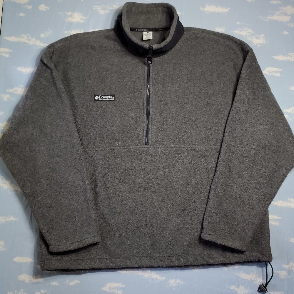 Vintage 90s Columbia Fleece Jacket 1/2 Zip Gray